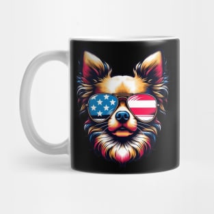 Chihuahua  Patriotic Sunglasses American Flag 4th of July Mug